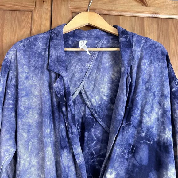 Anthropologie Amadi Hilde Shine Oversize Lightweight Tie Dye Linen Blazer Large - Picture 7 of 13